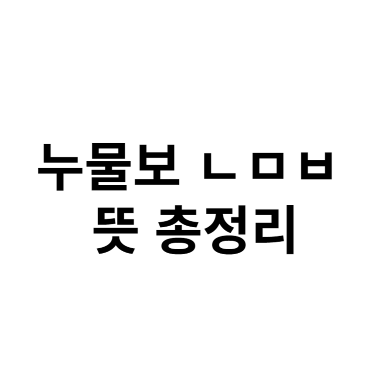 누물보 ㄴㅁㅂ 뜻 총정리