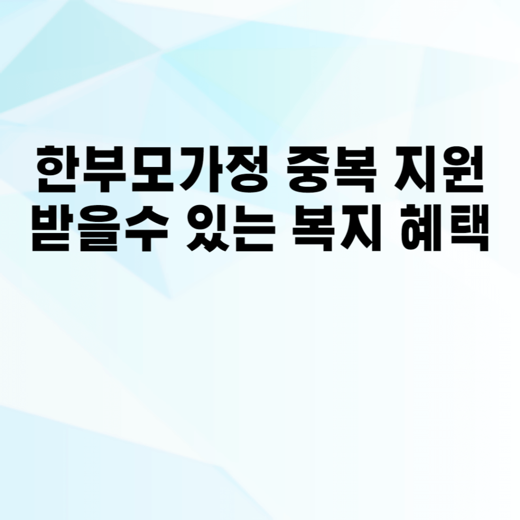 2024년 한부모가정 변경되는 지원금 및 지급 조건