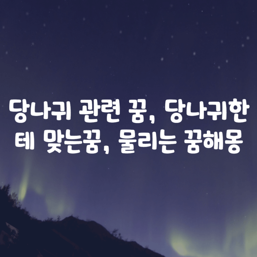 당나귀 관련 꿈, 당나귀한테 맞는꿈, 물리는 꿈해몽