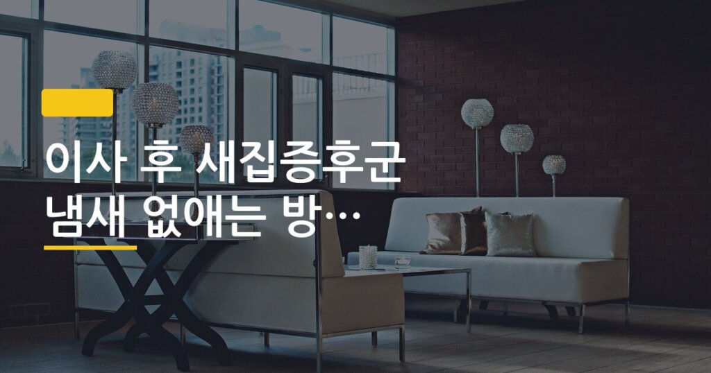이사 후 새집증후군 냄새 없애는 방법 일주일 후기
