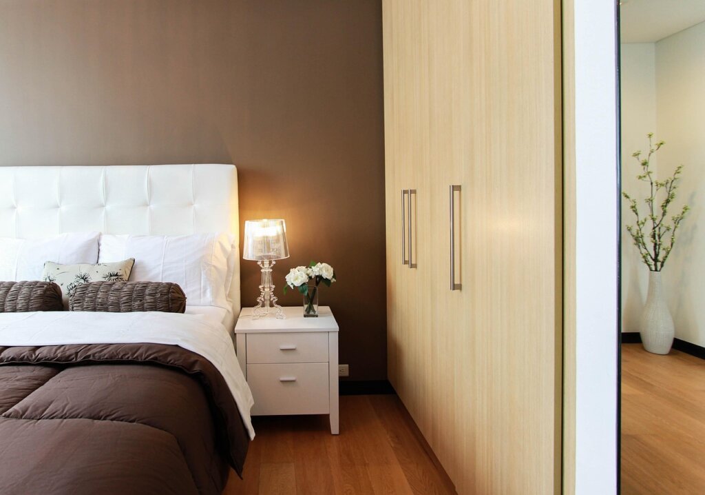 clean folded electric blanket stored in closet