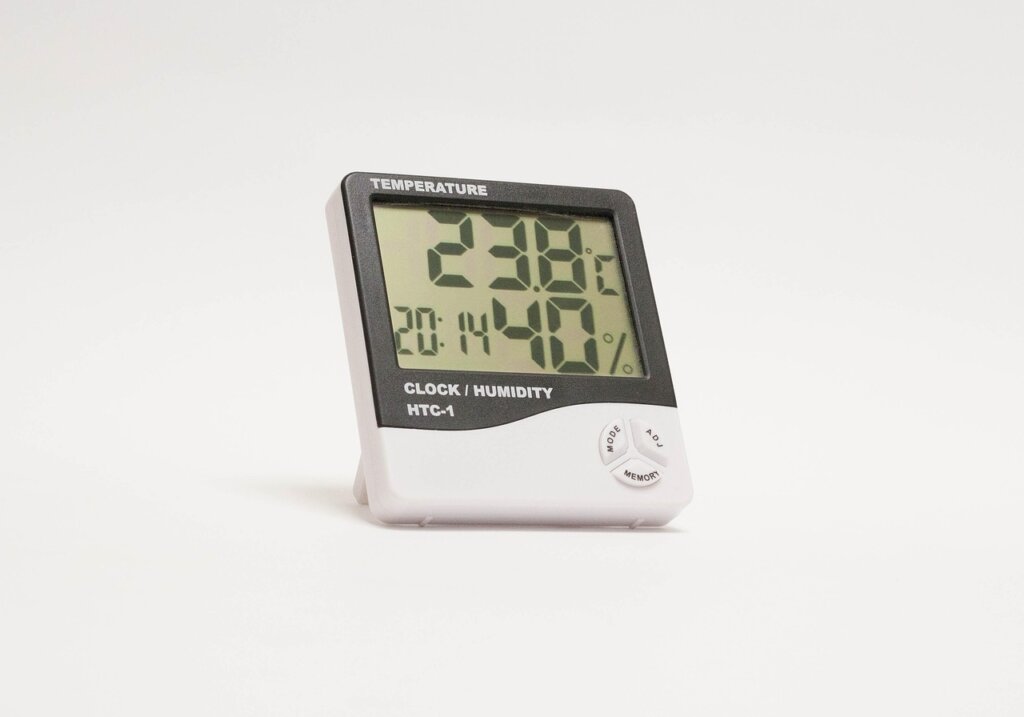 digital hygrometer inside closet showing humidity level drop