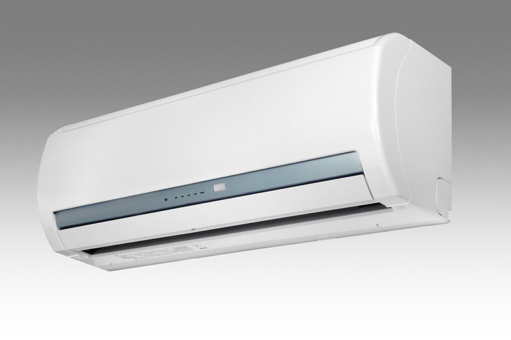 air conditioner wall mounted unit in a modern Korean apartment