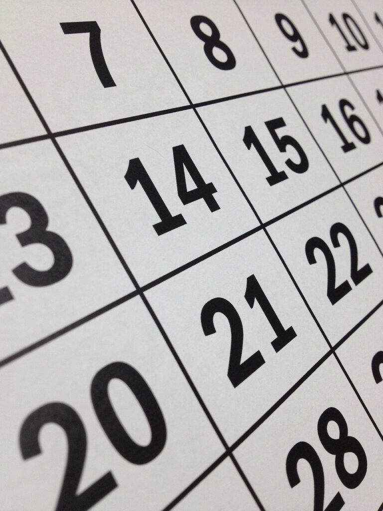 calendar with cleaning schedule marked monthly
