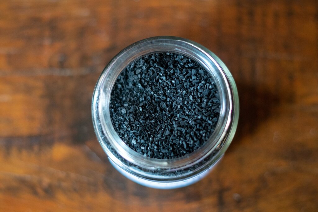 activated charcoal and coffee grounds as deodorizer inside refrigerator
