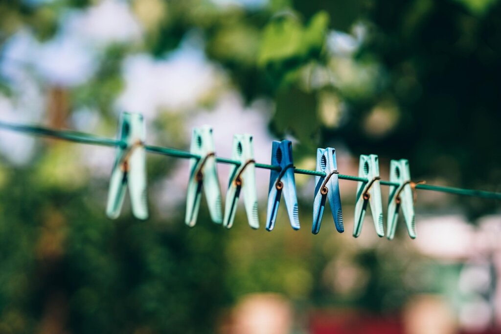 laundry drying in sunlight outdoors on a sunny day